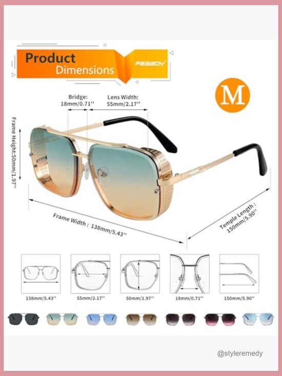 Vintage Pilot Square Sunglasses Metal Frame Polarized UV400 Lenses main image 5